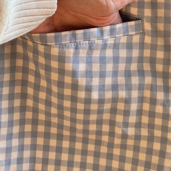 Crown Ivy Shelby Pastel Blue Gingham Scalloped Women Shorts - Picture 3 of 5